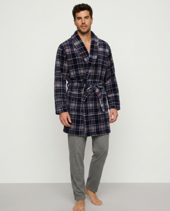 Ρόμπα fleece σταυρωτή καρώ 100% pes – 811325