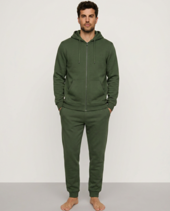 Ζακέτα φούτερ με κουκούλα H 65% cotton 35% pes – 811327 - OLIVE
