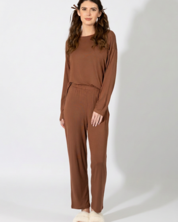 Γυναικεία Πιτζάμα micromodal – 109910 coffee