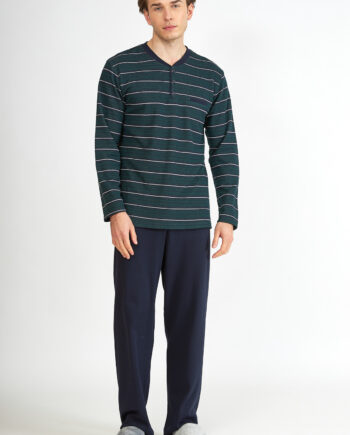 Ανδρική Πιτζάμα Ζακάρ πατιλέτα 65% pes 35% cotton – 807301 green