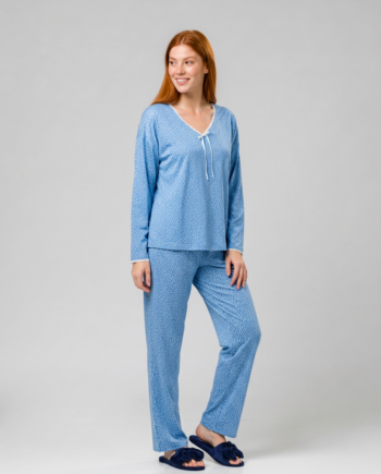 Γυναικεία Πιτζάμα Βε πουά 50% modal 50% cotton  - 111936