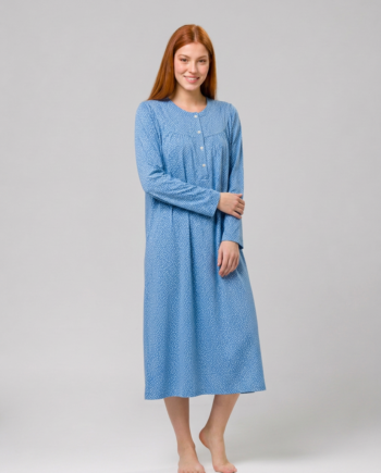 Νυχτικό Κλασσικό με πατιλέτα πουά 50% modal 50% cotton  – 311820
