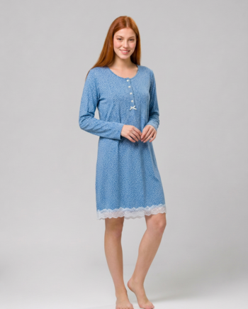 Νυχτικό με πατιλέτα και δαντέλα 50% modal 50% cotton – 311822